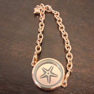 New, Floating Locket Bracelet, with sand dollar cut out plate and heart charm